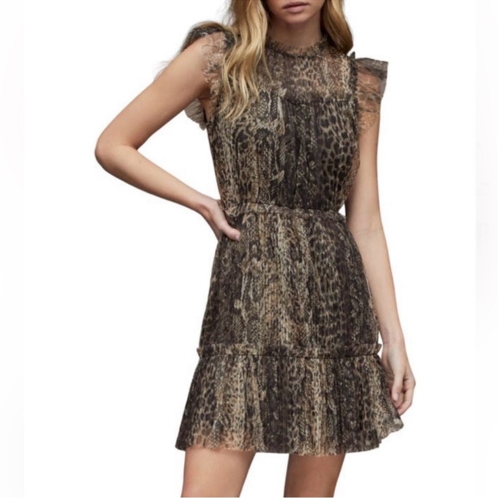 All Saints Animal Print Mini Dress